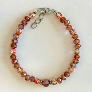 Amber Glass Mix Bead Bracelet